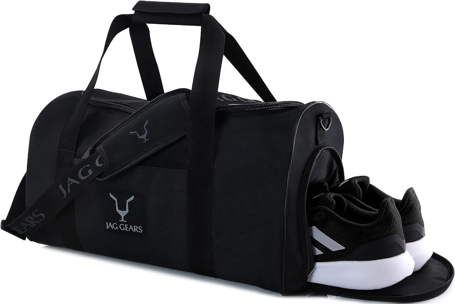 Jag Gears Sports Bag with Shoe Compartment Backpack - Sports Bags for Gym Accessories Duffle Bag for Travel Fitness Cycling Riding & Swimming Bag Women & Men, Black, Duffel Bag