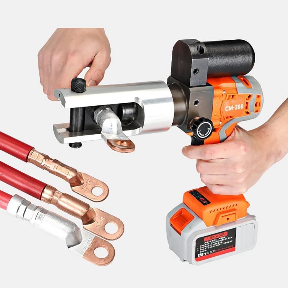 Pinza crimpatrice elettrica idraulica per cavi con 9 matrici, strumento di crimpatura manuale per fili da 10-300 mm², pinza professionale per cavi elettrici per connessioni sicure