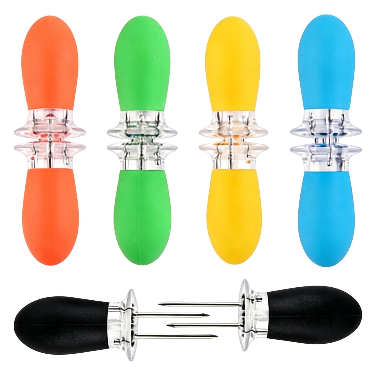 5 Pairs 10Pcs Stainless Steel Corn Cob Skewers,Corn on The Cob Holders, Corns on The Cobs Skewers Ideal for Parties (Multicolor)