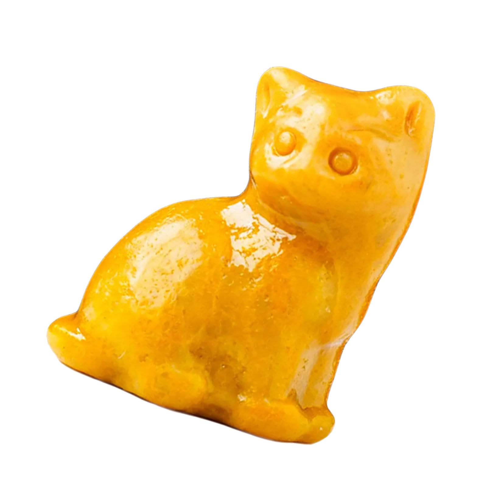 Lerpwige Crystal Lucky Cats Figurine Carving Miniature Ornament for Office Desk Fengshui Decors Good Fortunes Symbol Animal Statue Small Statue