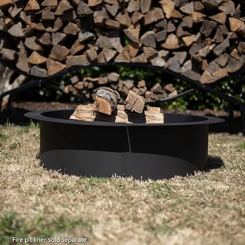 Miniatura 8 de TITAN GREAT OUTDOORS Ash & Ember - Rejilla redonda para hogueras, rejilla de madera elevada de acero resistente de 12 pulgada, chimenea y hogueras