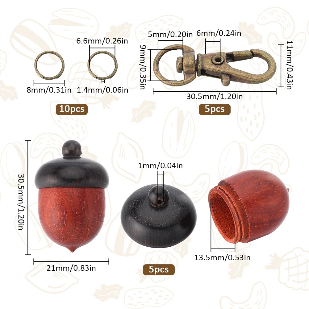 Amazon.com: SUNNYCLUE 20Pcs Acorn Keychain Making Kits DIY 5 Sets
