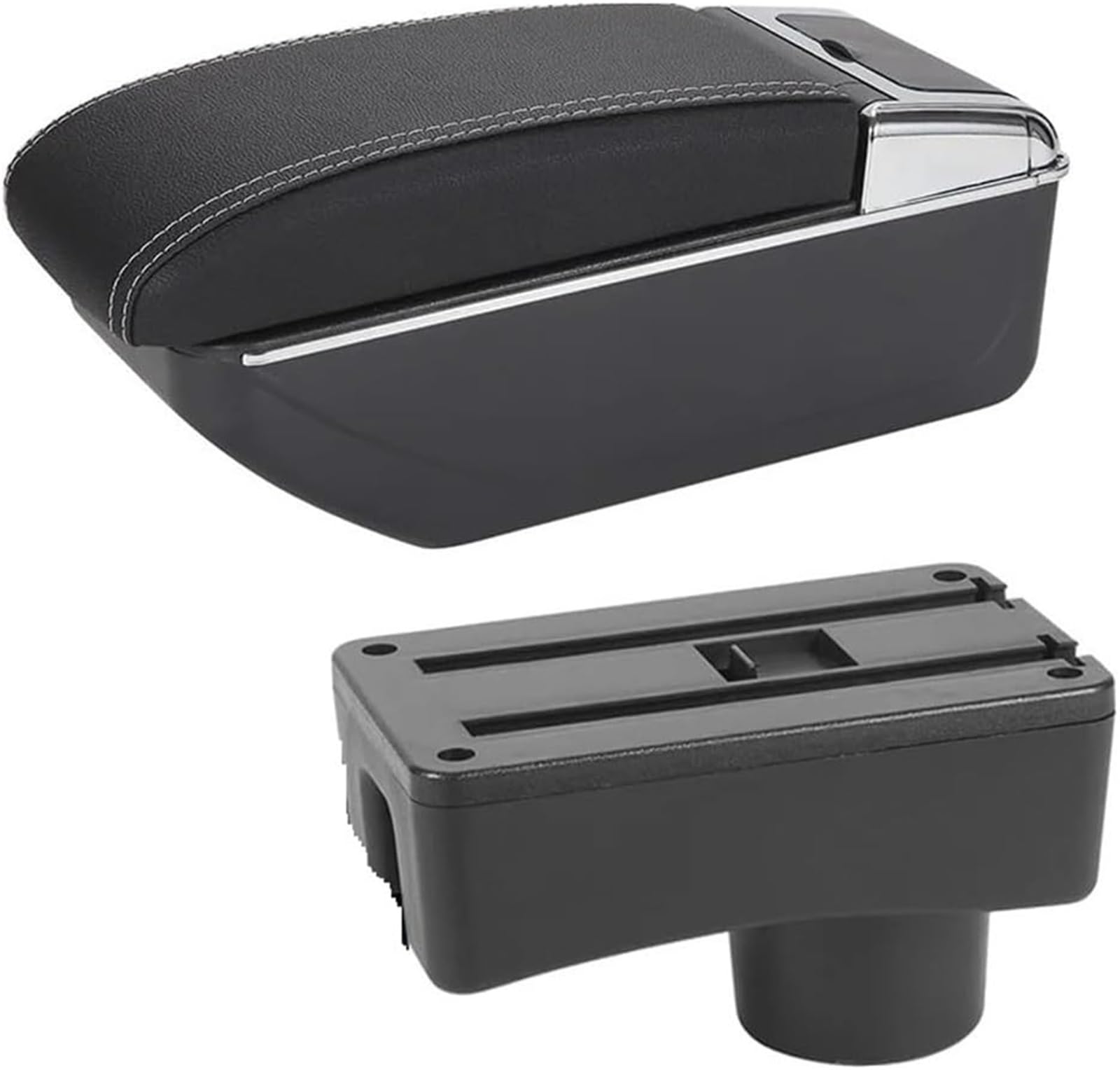 Drezzo Arm Rest Cover for Car For Aygo X Armrest Box Car Accessories Interior Storage Centre Console(D2 Black line No)