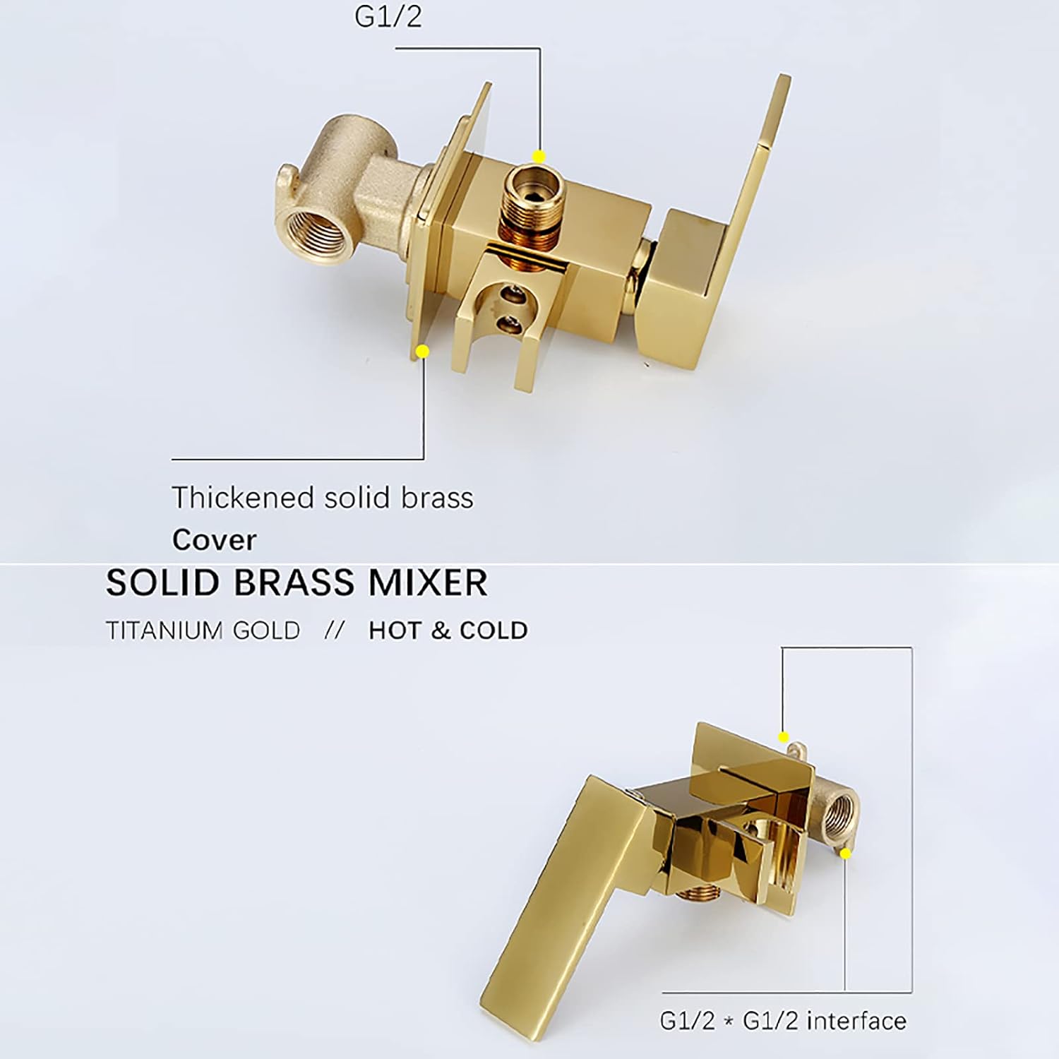 Handheld Bidet Sprayer for Toilet, Titanium Gold Brass Bathroom Cloth Diaper Sprayer Set with Cold and Hot Water, Wall Mounted Toilet Bidet Sprayer Kit for Feminine Hygiene, Bathing Pets