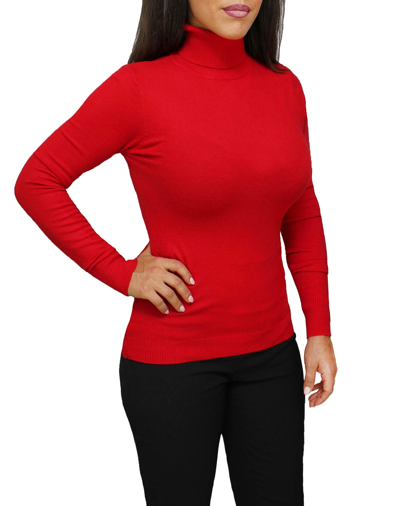 Evoga Maglione Dolcevita Donna Slim Fit Maglia Pullover Invernale Elastic