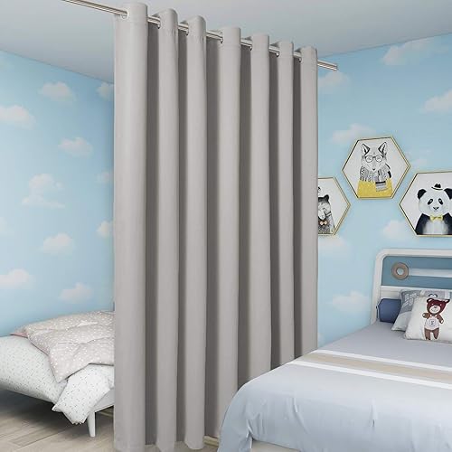 Miniatura 4 de BONZER Cortina divisora de habitación total privacidad de pared extra ancha con ojales cortinas de oscurecimiento para patio puerta de cristal