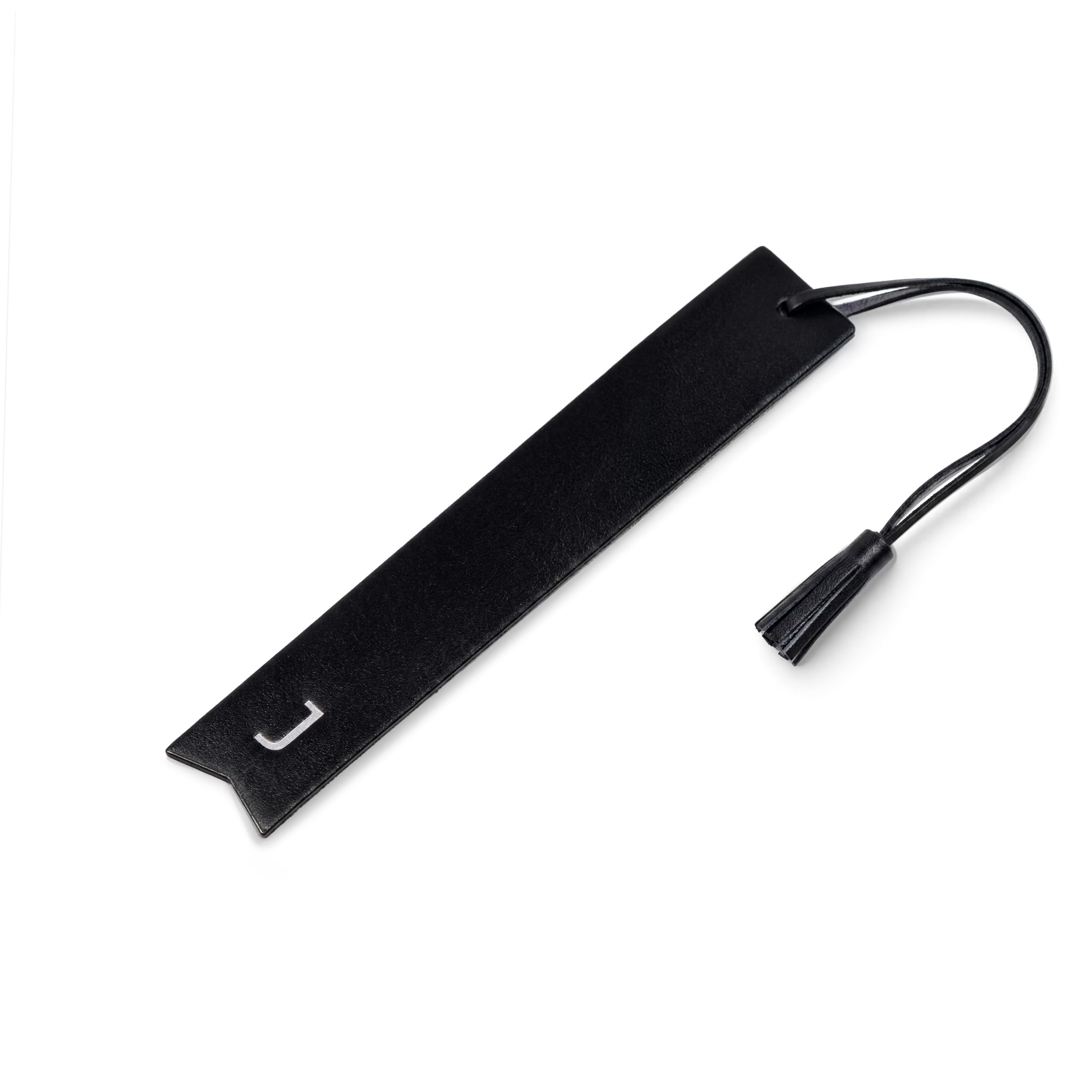 Hurley Burley London Personalised Leather Embossed Initial Bookmark Black