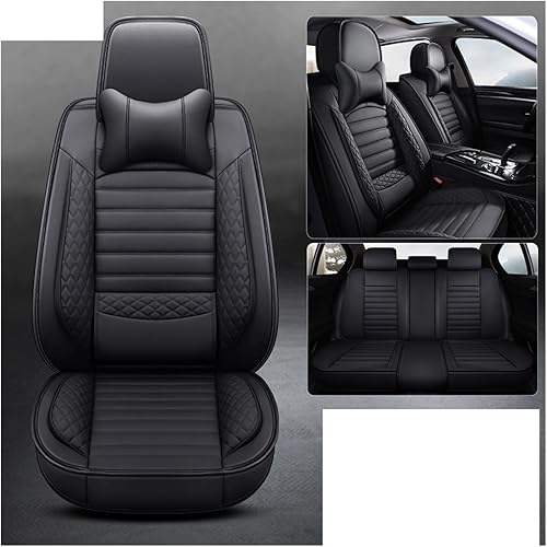 Seat Covers Leather Car Seat Cover Compatible for Kia All Models Rio Sportage Cerato K2 K3 K4 K5 Carnival Car Accessories Car-Styling (Color  Black