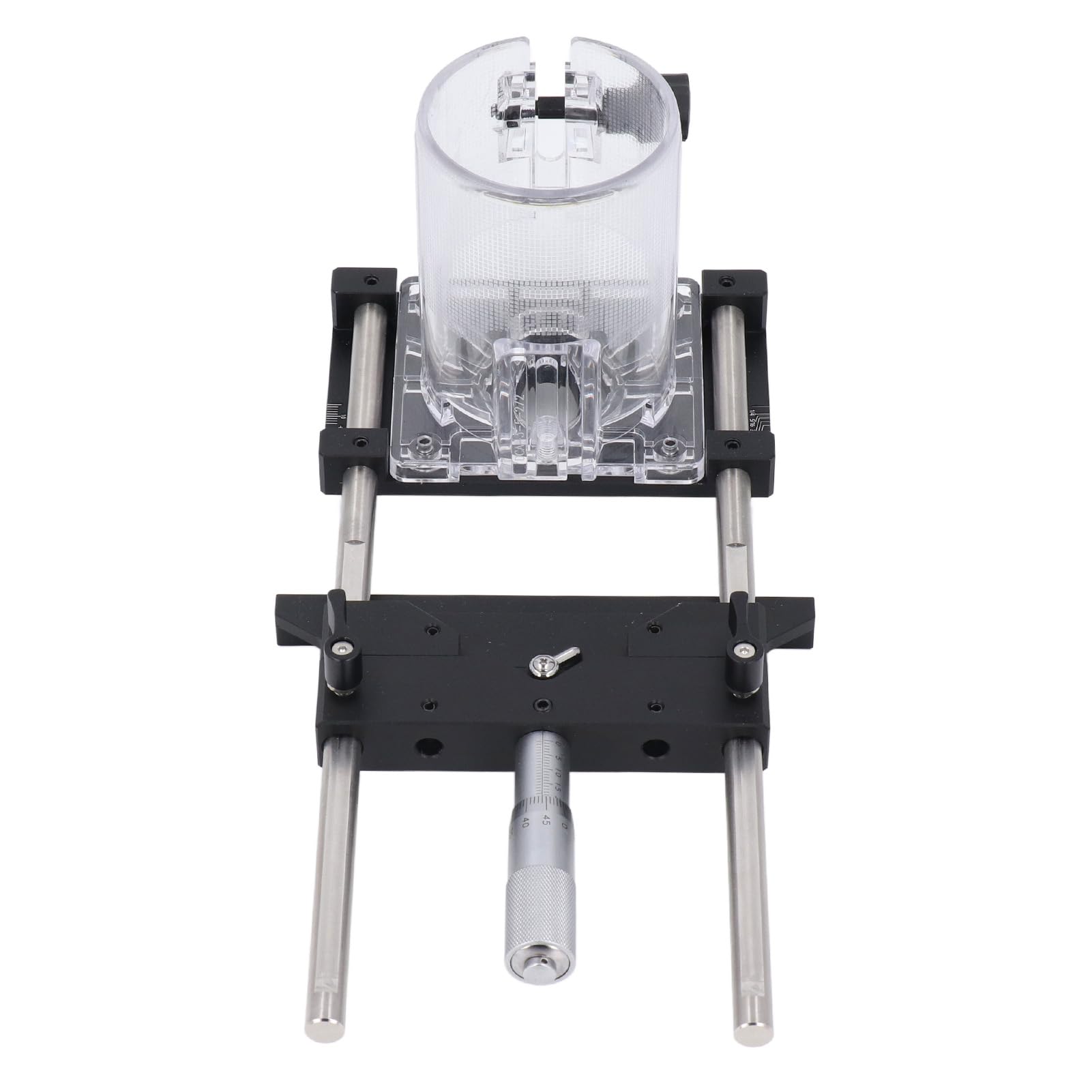 Bewinner Plantilla de Fresado para Fresado, Aleación de Aluminio, Precisión de 0,01 Mm, Rango Ajustable de 0 a 18 Mm para Proyectos de Carpintería, Base de 65, de Milano y Broca Recta, Accesorios
