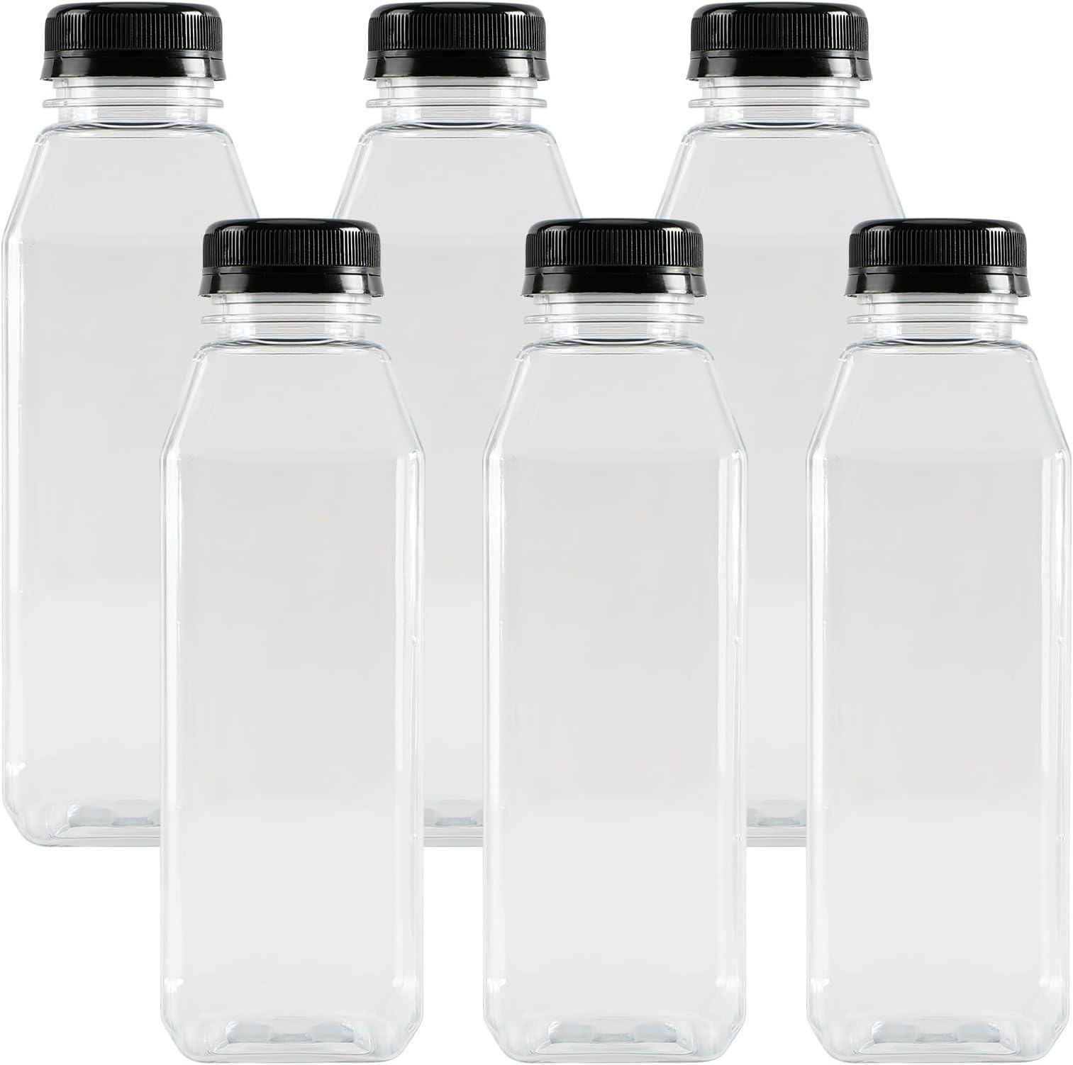 Dandat 100 Pcs Bulk 4oz Mini Plastic Juice Bottles With Caps Clear - View #2