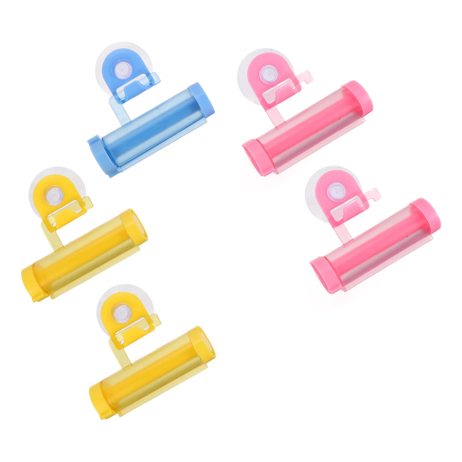 Healifty 5pcs Toothpaste Squeezer Tube Roller Toothpaste Extruders with Suction Cups Toothpaste Dispensers Bathroom Toothpaste Extruding Gadgets Random Color