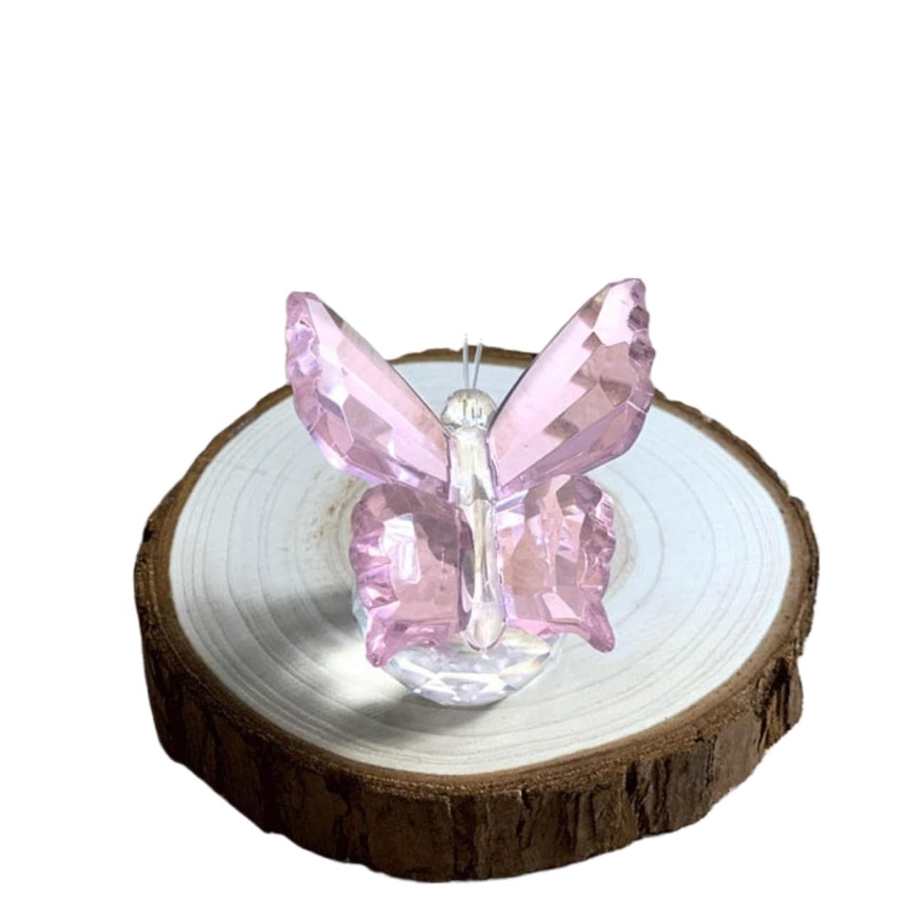 Sdydsge Roze Crystal Ornaments, Crystal Gifts,Glass Figurines,1 Pc 7 Colors Elegant Butterfly Animal Paperweight Art Craft Table Ornament Home Wedding Decor Pink (Color : Blu)(Roze)