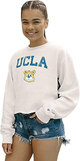 NCAA womens Ncaa Officially Licensed Crop Crewneck Sweatshirt Vintage Arch Over White