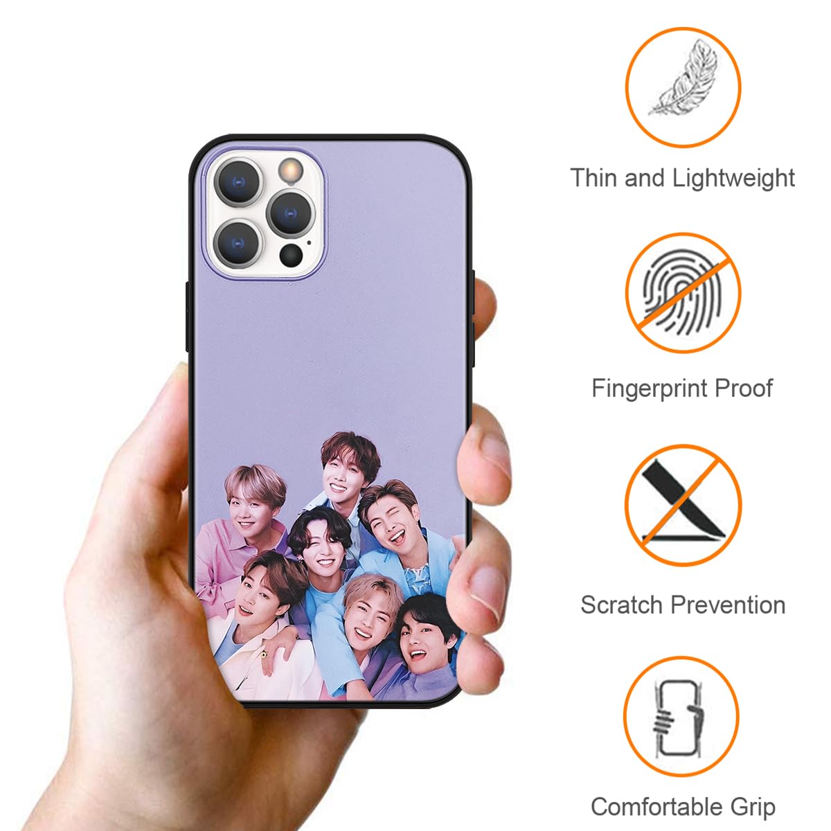 Nurkorki 2 Piezas KPOP Cantante Funda Para Honor 200 Lite 5G 6,7",Cool Jimin Jin V J-Hope Jung Kook Suga RM Diseño Case Para Niñas,Mujeres,Fans,Carcasa Silicona Bumper Negro Cover,Anime