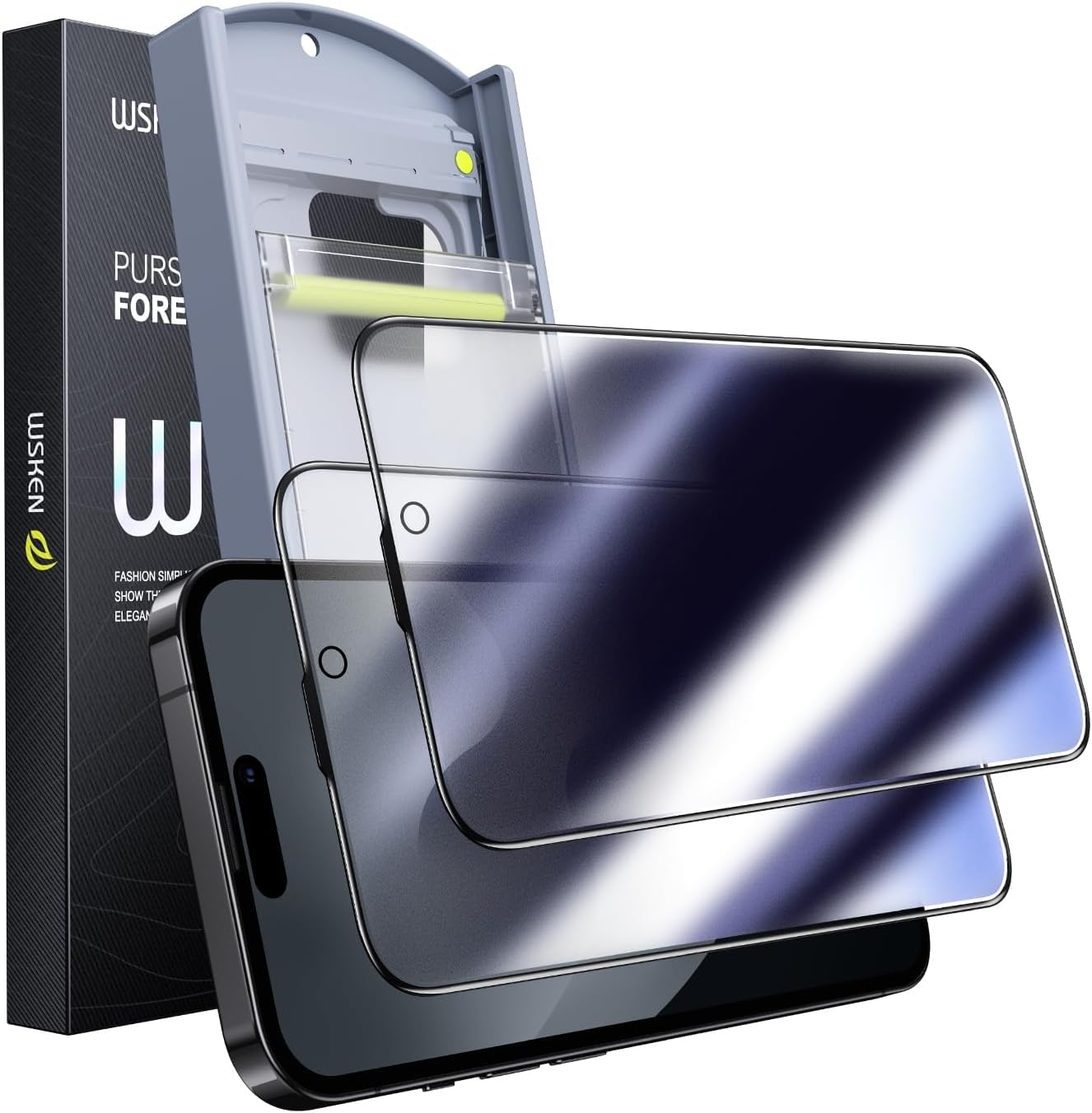 Pellicola protettiva opaca per iPhone 15 Pro Max, pellicola da gioco, zero bolle, in vetro temperato anti-impronte e anti-spia, con strumenti di installazione, confezione da 2