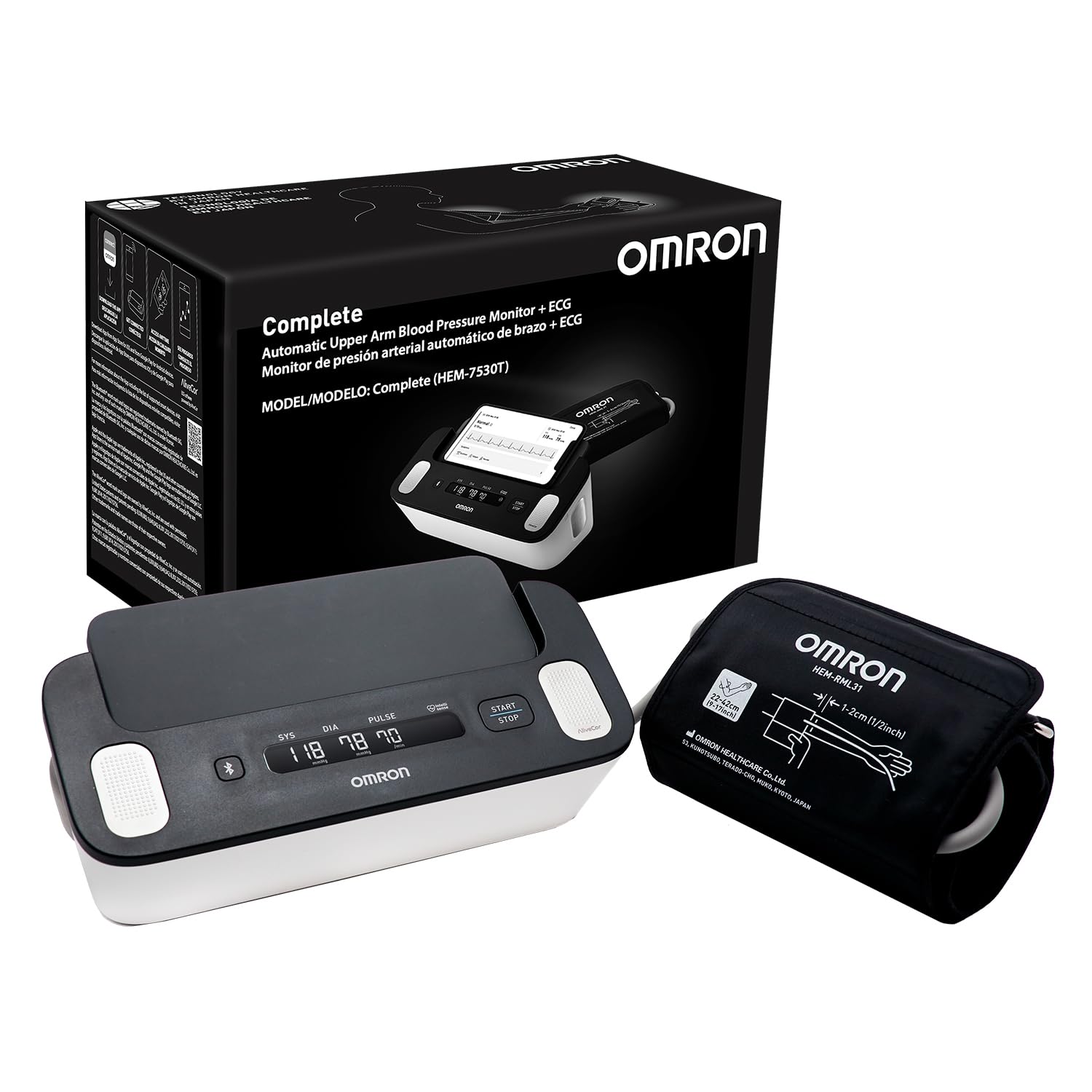 Omron Complete ECG Machine + BP Monitor Built in Bluetooth Technology; AFib, Tachycardia, Bradycardia & Hypertension Monitoring Omron Complete ECG Machine + BP Monitor Built in Bluetooth Technology; AFib, Tachycardia, Bradycardia & Hypertension Monitoring