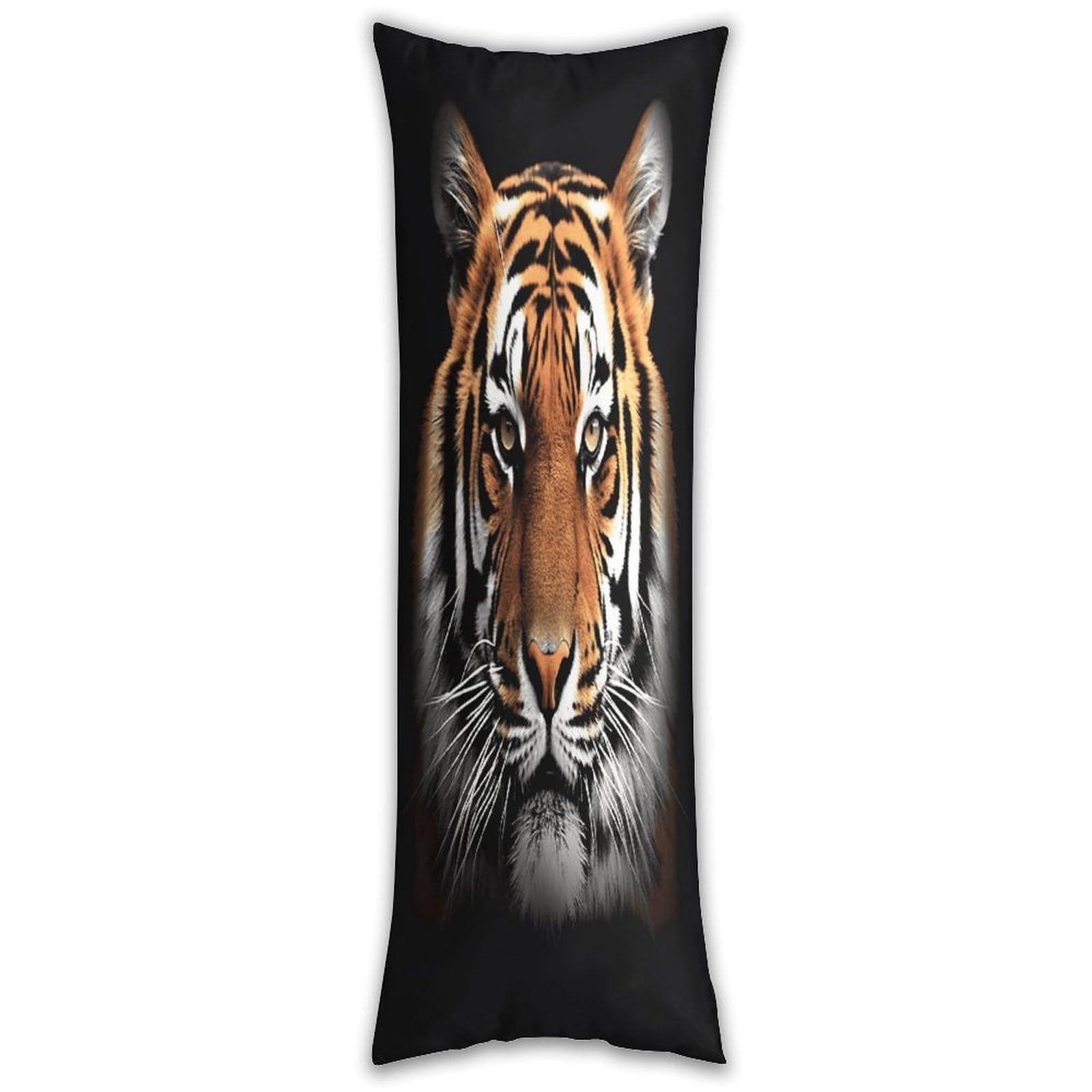 Tiger Face Pillow Cases Breathable Vertical Long Pillowcase Body Pillowcase with Hidden Zipper Closure Soft and Cozy Pillow Cover 20x54 Inches for Bedroom Couch