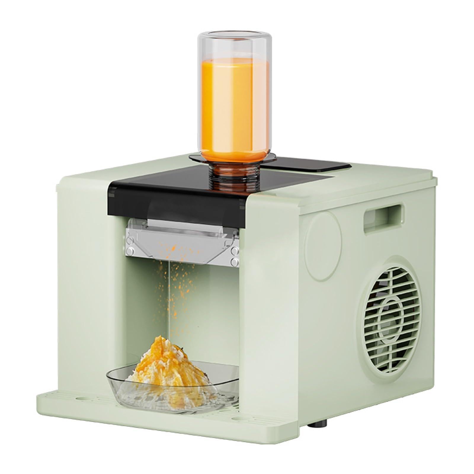 YXYLJOZ Electric Ice Shaver Machine 60kg/24H, 280W Stainless Steel Snow Cone Maker, Automatic Ice Crusher with Intelligent Control Panel for Home & Commercial Use (Green)