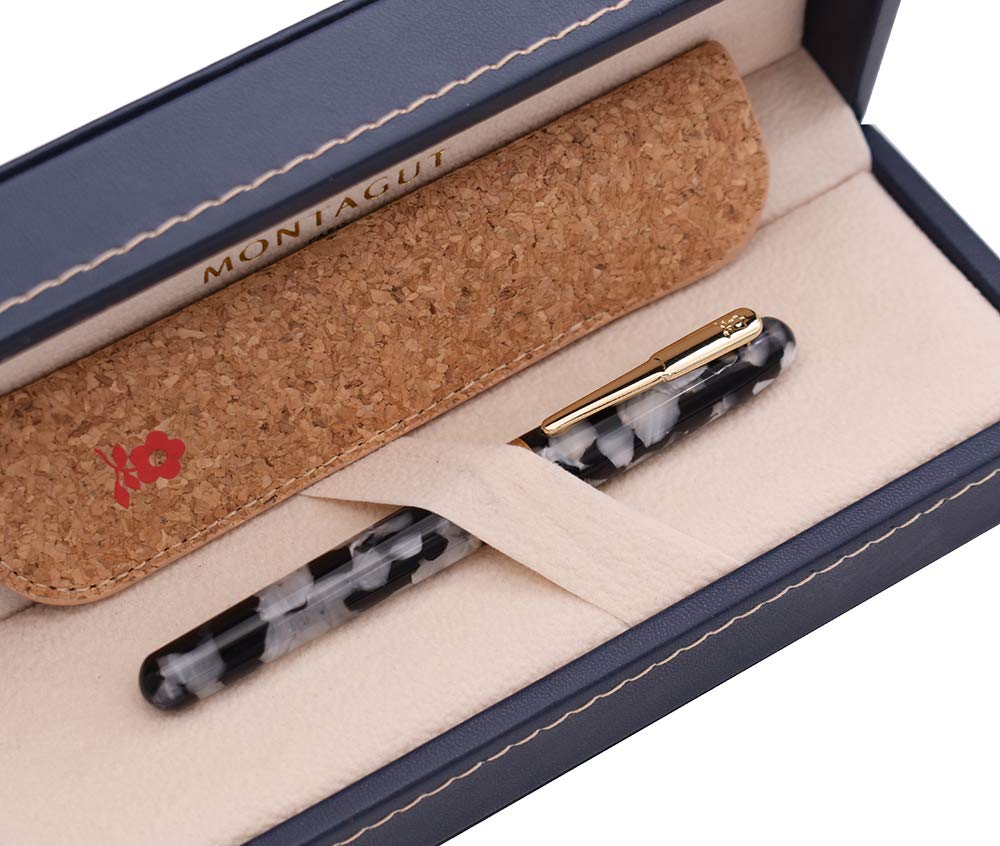 Amazon | MONTAGUT 樹脂製ブラックミニ万年筆ケースセット 細いペン先