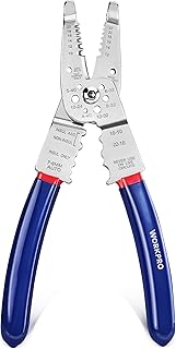 WORKPRO Wire Strippers Cutter, 8-inch Long Nose Wire Stripping Tool, Stainless Steel Wire Crimping Tools & Pliers, Multi-Function Hand Tool, Cuts 10-22 AWG