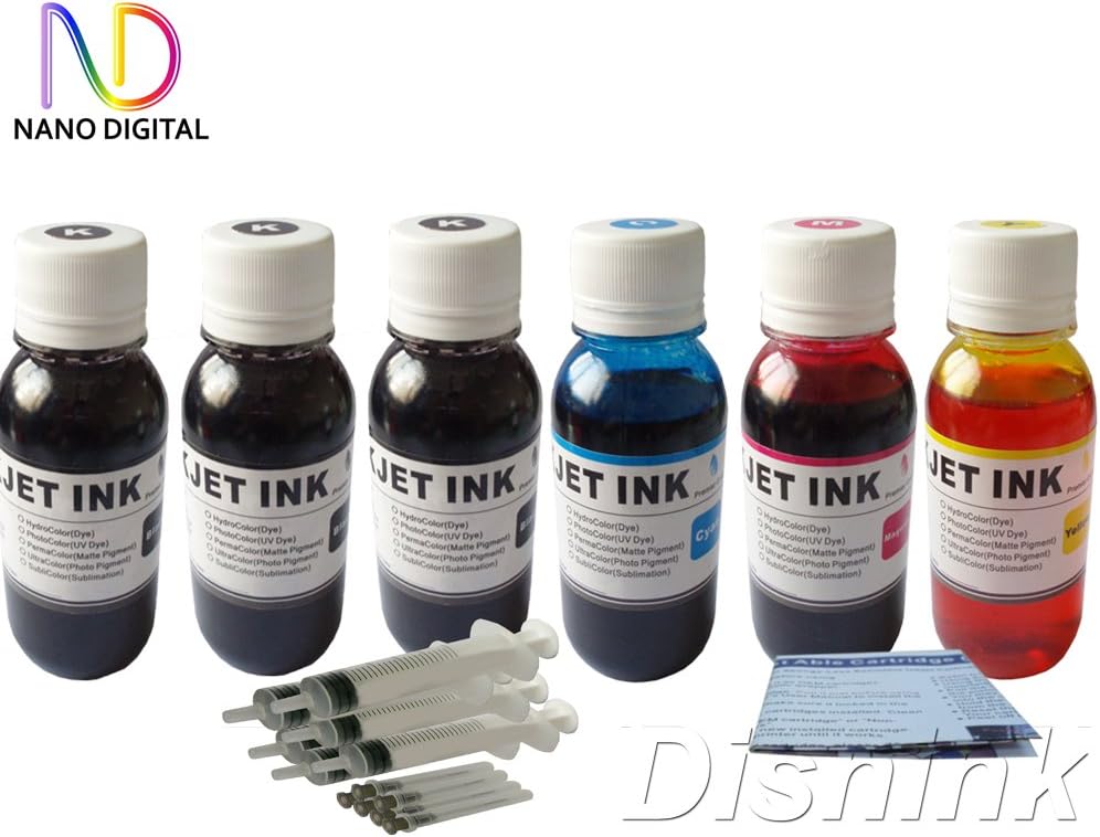 6x100ml 300ml Black + 3x100ml Color hp Refill Ink Plus 4 Syringe for All Printer cartrdiges