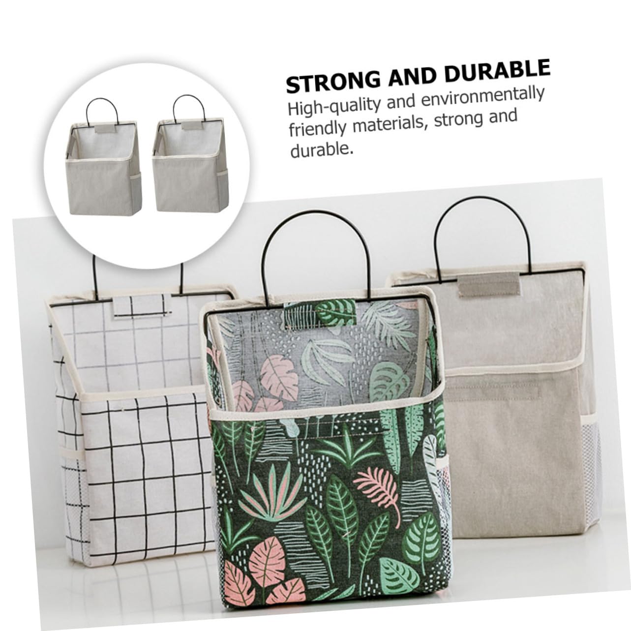 2 Juegos De Bolsas para Colgar En La Pared Organizador De Almacenamiento De Pared Color Gris para El Hogar Y La Oficina