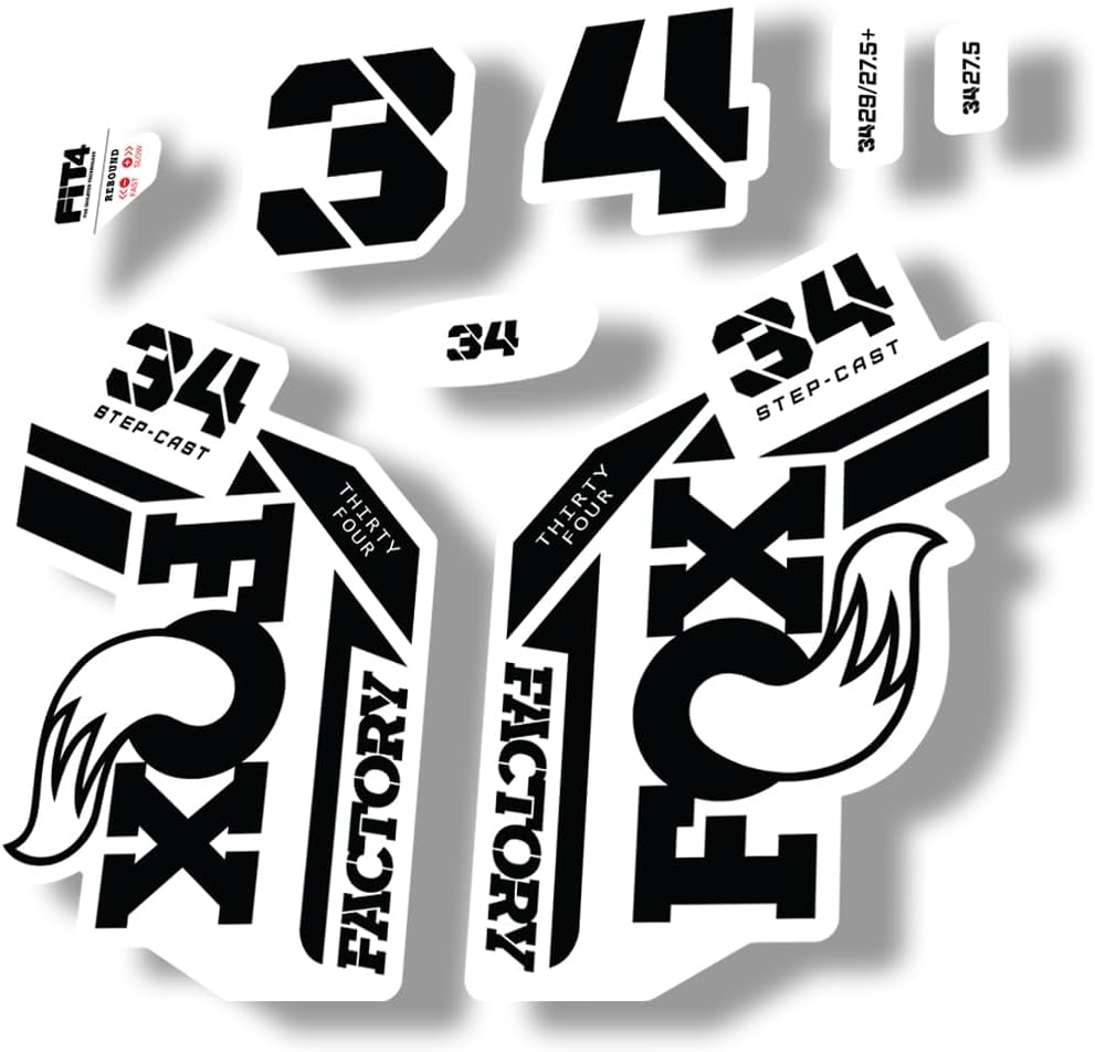 Fork Replacement Decal Sticker Compatibale for Fox 34 2021 Step Cast Series Black (Matte)