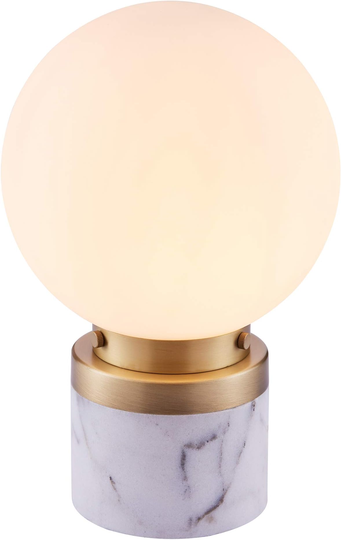 VN-L00065 Mason Table Lamps, White/Brass/White Marble Finish