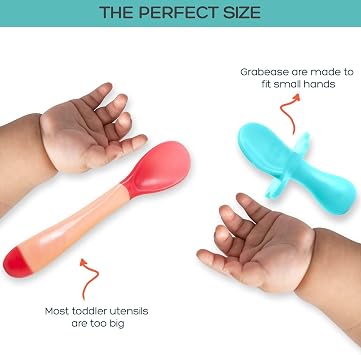 Grabease Self-Feeding Baby Cutlery Set, Teal