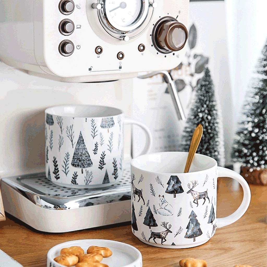 Tasse Kaffeebecher Multifunktionsbecher, Große 15,1-Unzen-Kaffeetasse Mit Deckel, Weihnachtlicher Mikrowellengeeigneter Trinkbecher for Milchkaffeesaft Teetasse Kaffeetassen (Color : Animal)