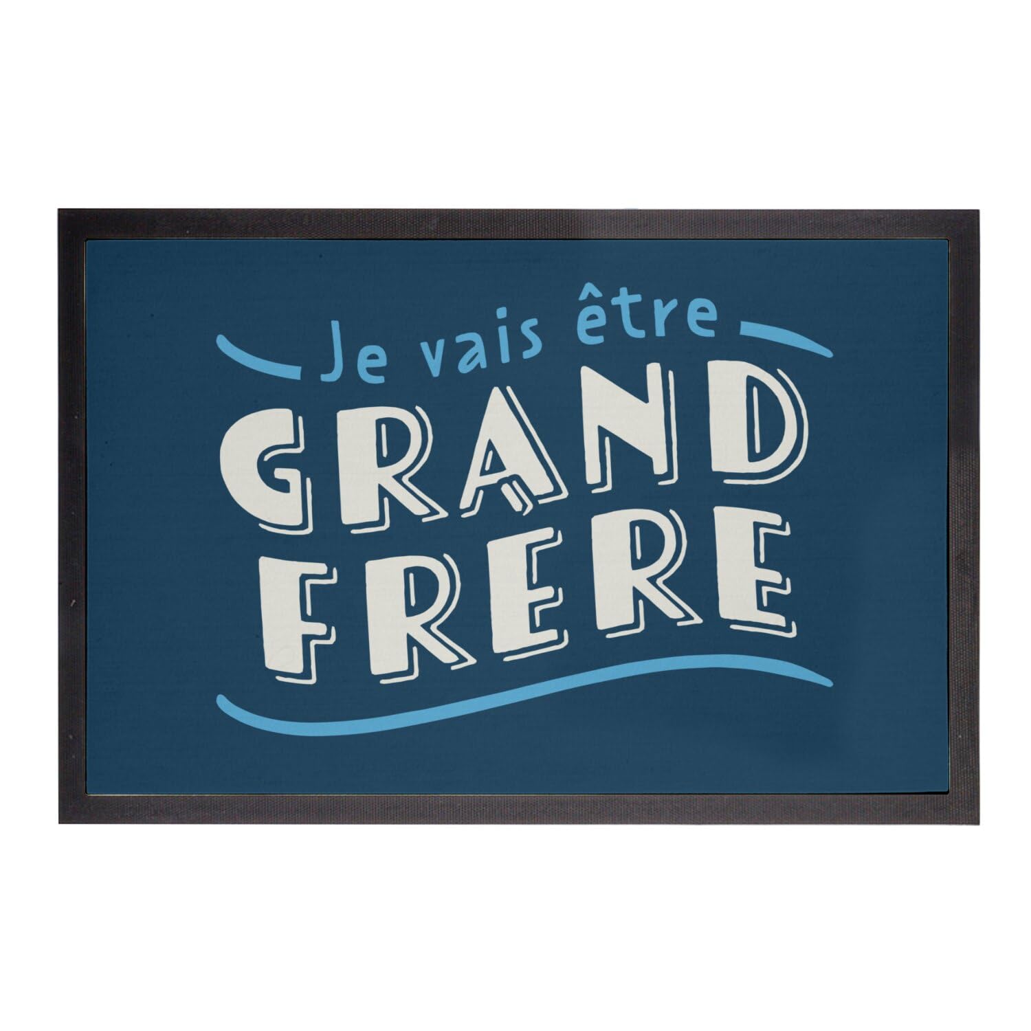 Paillasson grand frère bleu : le tapis d'entrée pour accueillir bébé