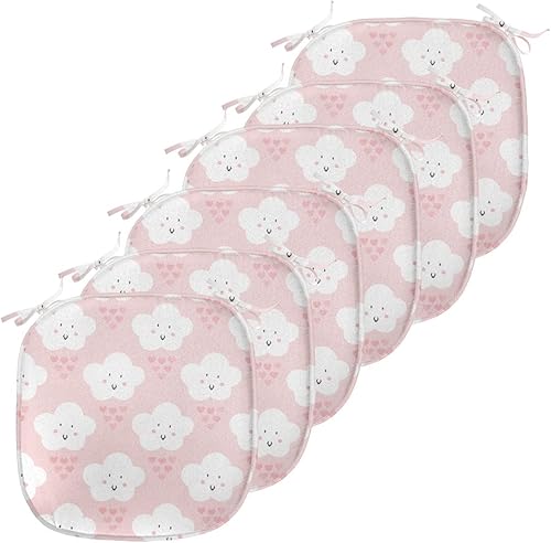 Miniatura 44 de Lunarable Swirly - Cojín de asiento para silla, diseño de líneas retro rizadas, funky en espiral, vida marina náutica, antideslizante, para cocina y