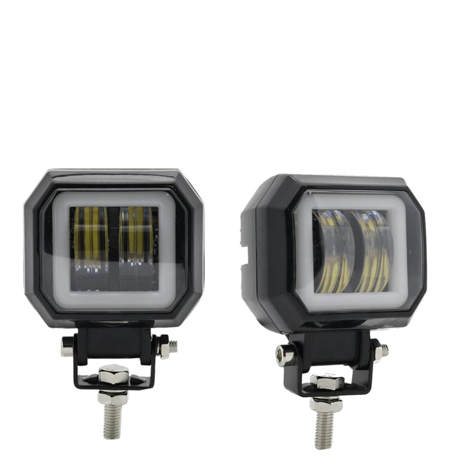 Okrągła Lampka LED Typu Angel Eye Części pasujące do reflektorów | Wodoodporne przenośne reflektory 12 V-24 V Motocykl Ciężarówka Samochód Łódź Praca(2PCS Square)