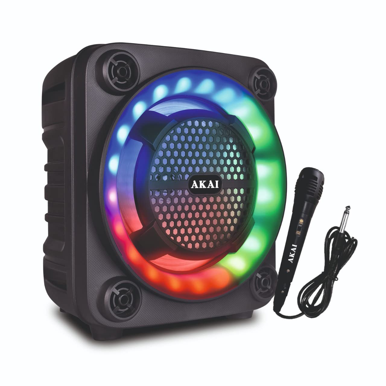 AKAI PartyMate Pro PM-40P | Wireless Bluetooth Party Speaker | 40W RMS | Dynamic Light Show | Upto 6Hrs Playtime | Portable Outdoor Party Speaker| Karaoke Support with Wired Mic| (Black)-image-22