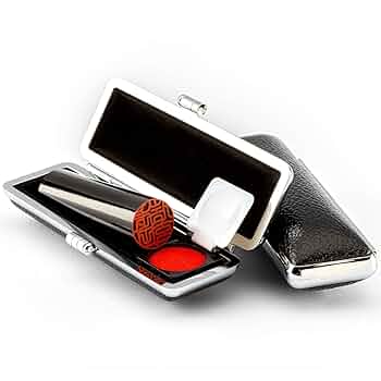 Amazon.co.jp: 【幸宝堂】「日本製黒水牛印鑑」朱肉付き黒ケース