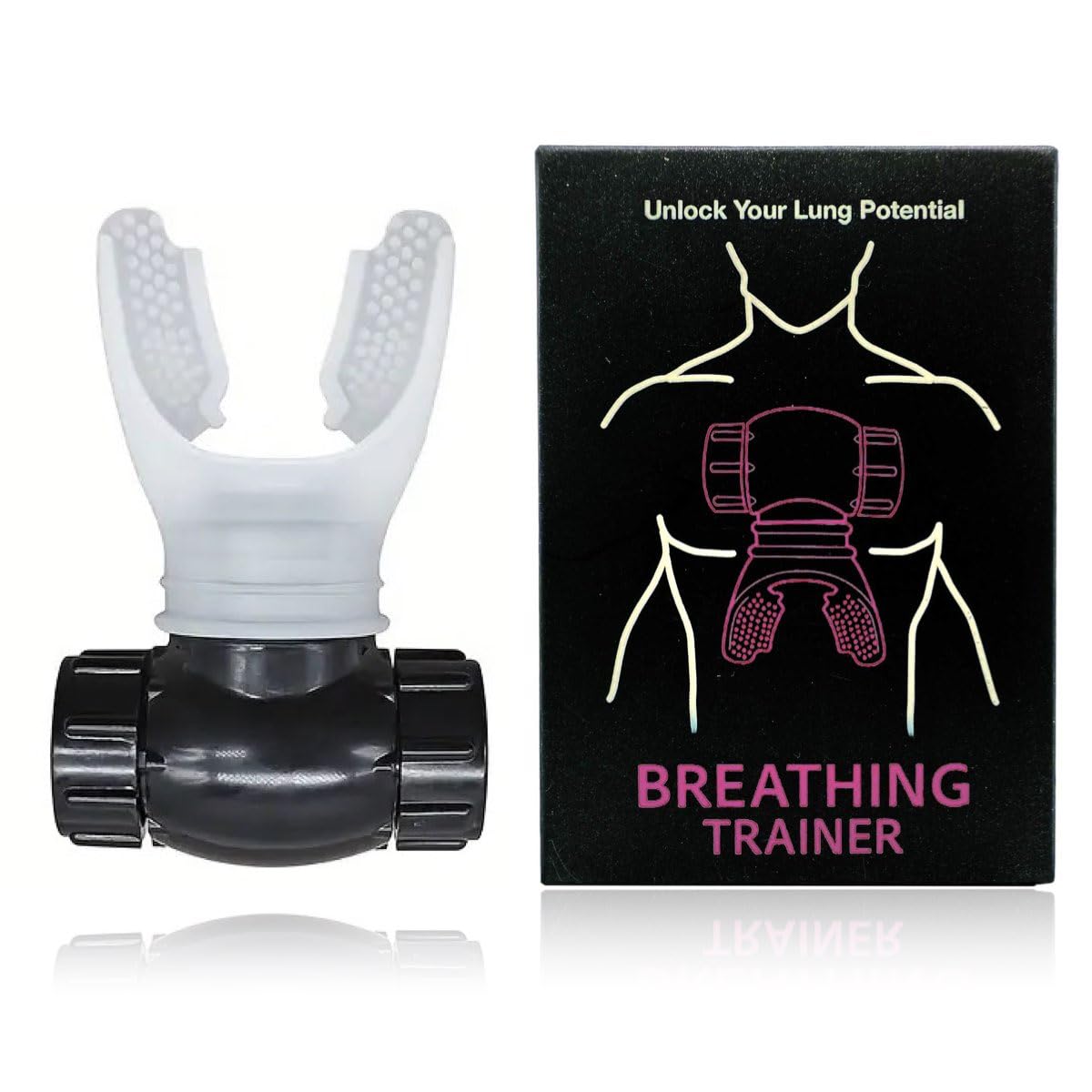 Dual-Control Breathing Trainer Lung Trainer Independent Adjustable Exhale Inhale Resistance Breathing Exercise Device for Lungs for Daily Fitness