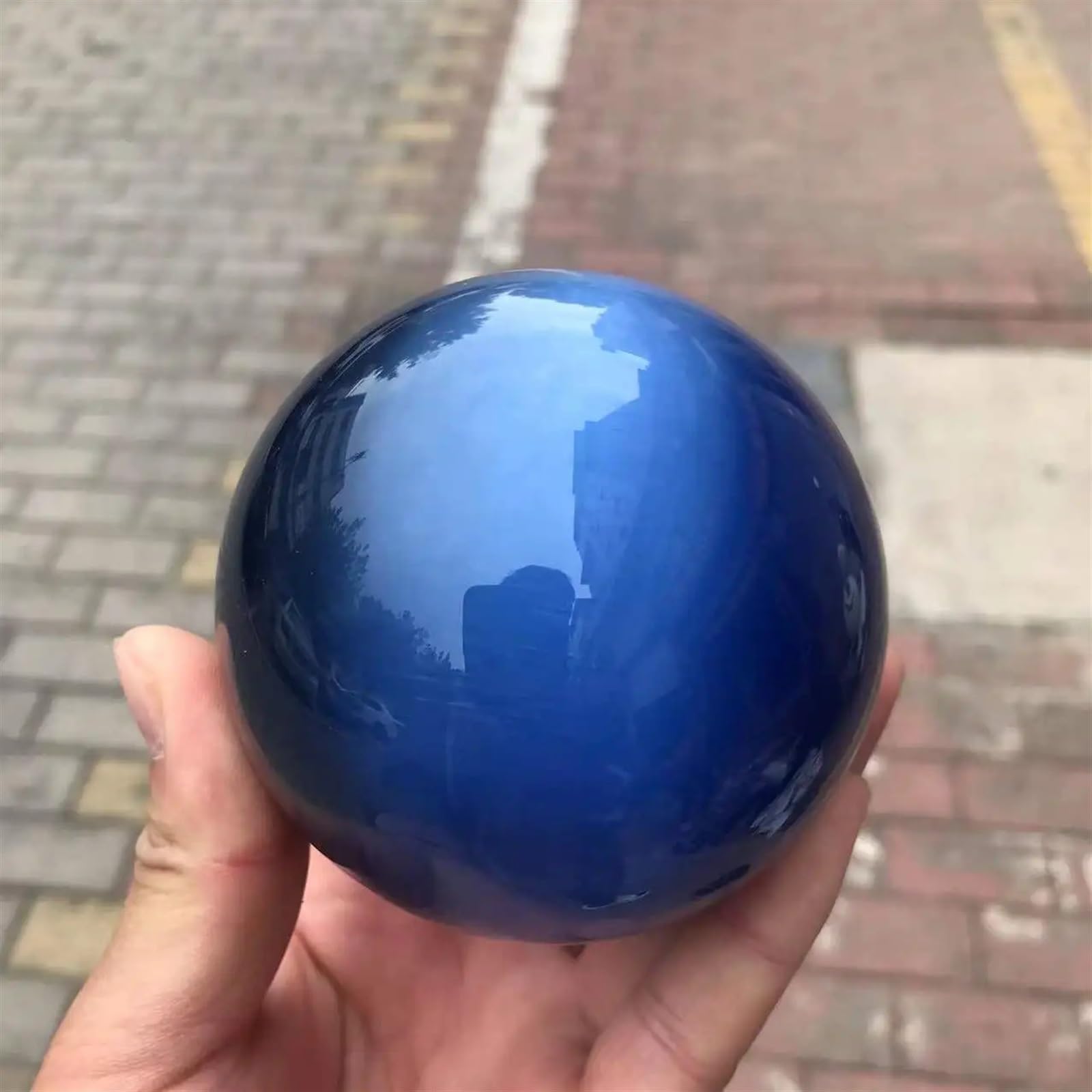Beautiful Blue Cat Eye Crystal Sphere Wizard Divination Stone Decorative Ball (Color : 1PC 40MM)