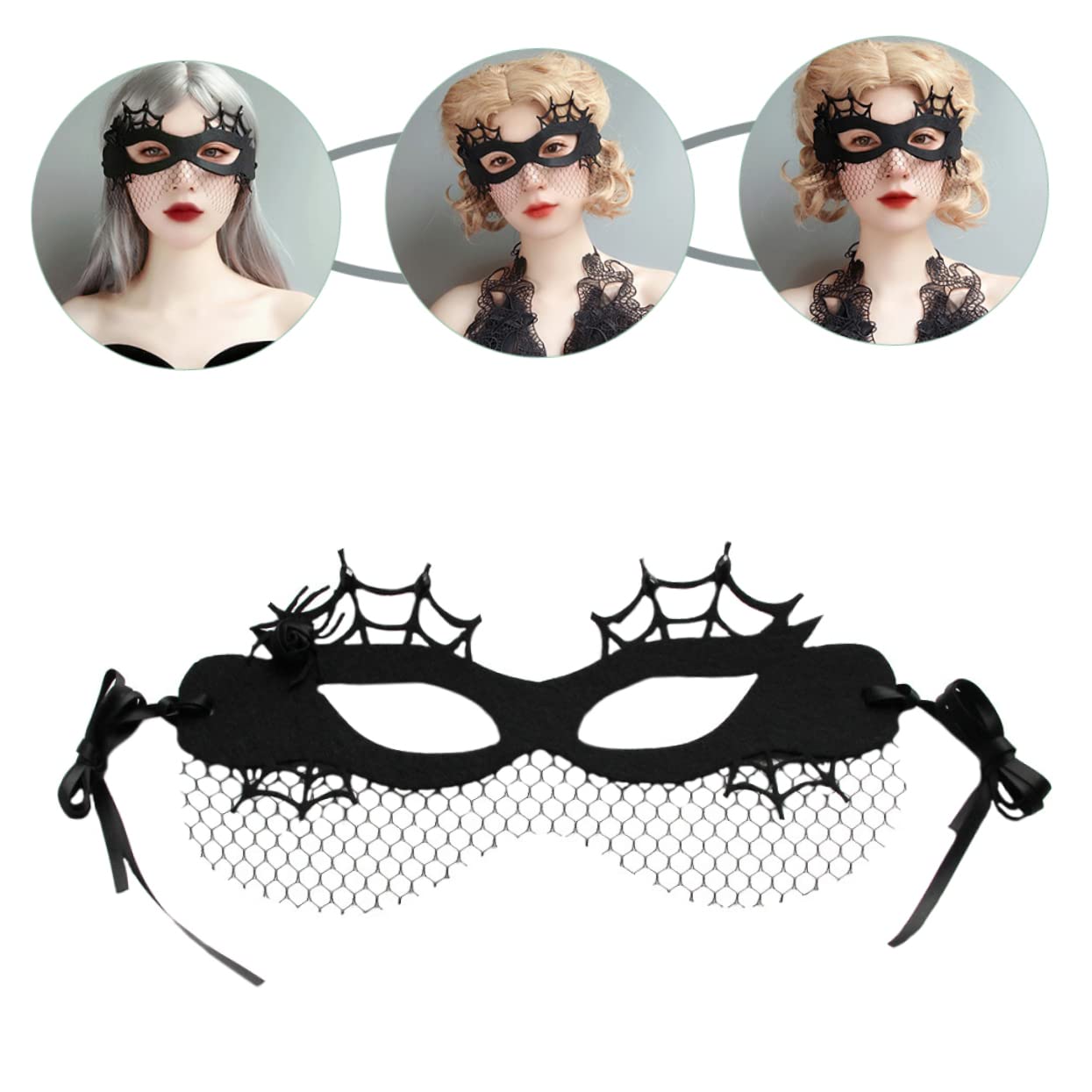 Veemoon Halloween Spider for Women Half Masquerade Prop Lightweight Felt for Parties Festivals and Cosplay Events Add Spooky Atmosphere