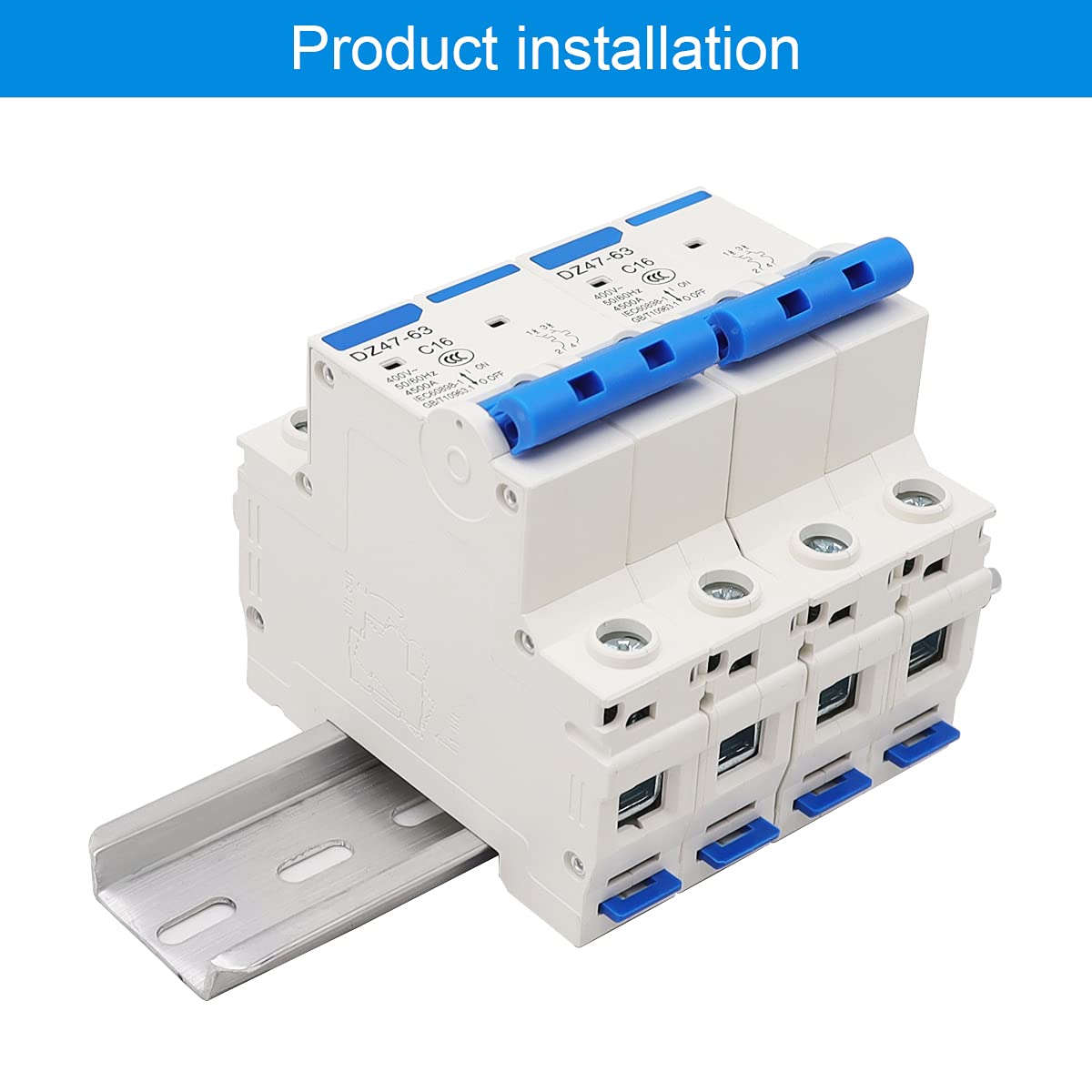 Weideer 2-Pole 10A Miniature Circuit Breaker – DZ47-63, 400V, DIN Rail Mount, For Overload & Short-Circuit Protection In Distribution Boxes