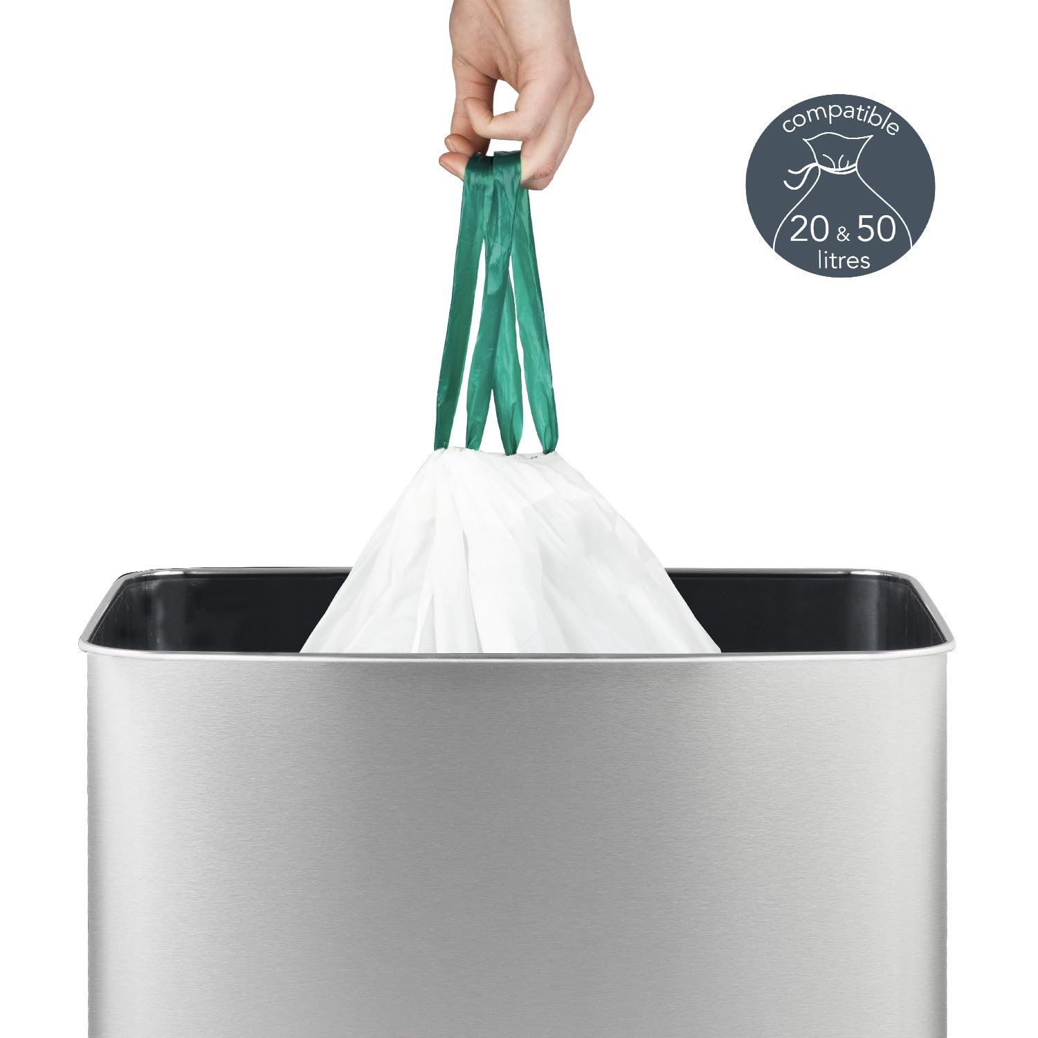 Les Collectors Papelera de Reciclaje N°1012, 69Litros (47+11+11) 3 compartimentos, Acero Inoxidable, Apertura por Infrarrojo, Cierre Automatico Silencioso, Cesta Organicos de 4L incluída