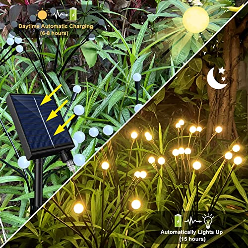 Solar Garden Lights, 4 Pack Solar Firefly Lights Outdoor Starburst Swaying Lights With Remote, 8 Flashing Modes Solar Outdoor Landscape Lights Ip65 Waterproof For Path Yard Patio Walkway Decoration #TOP5