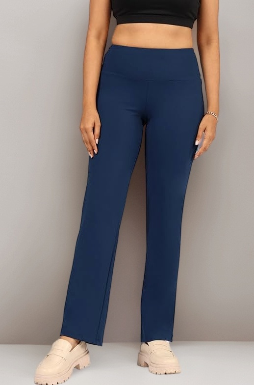 BlissClub Ultimate Straight Pants Trousers for Women with High Waist, Formal Pant for Women Office Wear with Wide Waistband