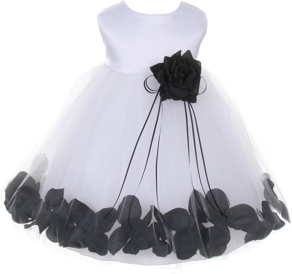 iGirlDress Baby Girls Satin Bodice Flower Pageant Petal Dress Infant 6mos-24mos