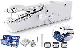 Mini Máquina De Costura Para Costurar Roupas Manual Portátil A Mão Doméstica A Pilha De Linha