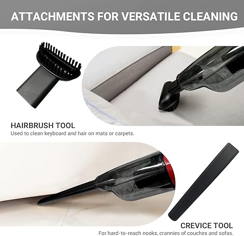 Miniatura 4 de Living Enrichment Aspiradora de mano, aspiradora recargable para automóvil, Dust Busters recargable inalámbrica, potente succión, con boquilla para