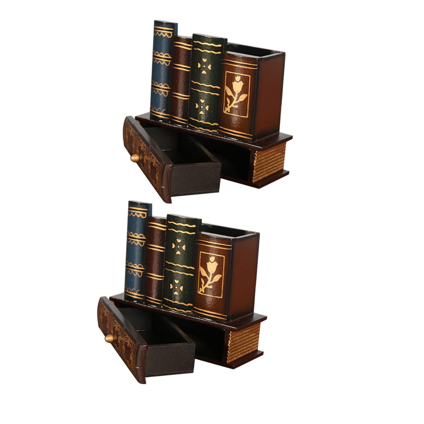 Boîtes de rangement en bois vintage iplusmile : organisateurs de bureau artisanaux