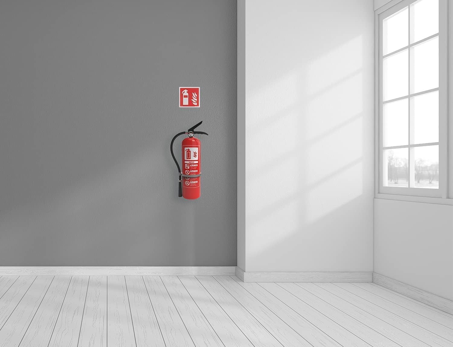 20x Cartello Estintore 15x15cm adesivo, fotoluminescente | PVC Resistente alle intemperie + nastro di montaggio, DIN EN ISO 7010, Cartelli Segnaletici di Sicurezza, Cartelli Estintori