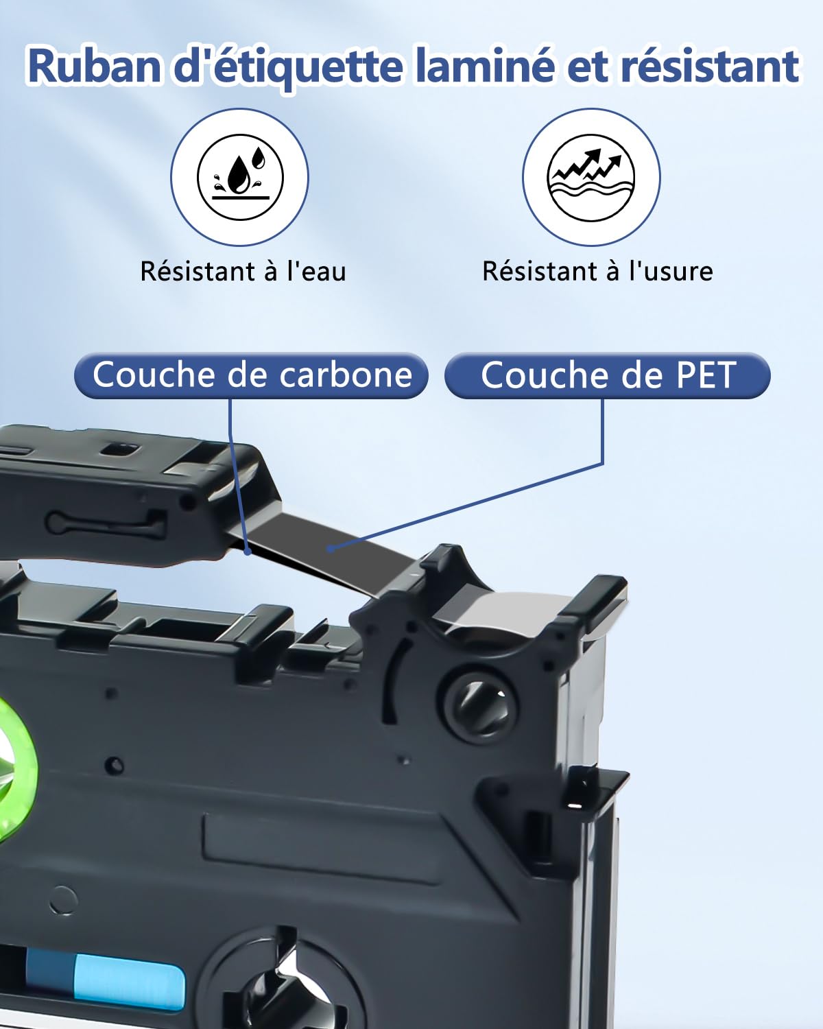 Cruxer Lot de 40 Compatible TZE-931 pour P-touch Noir sur Argent 12 mm