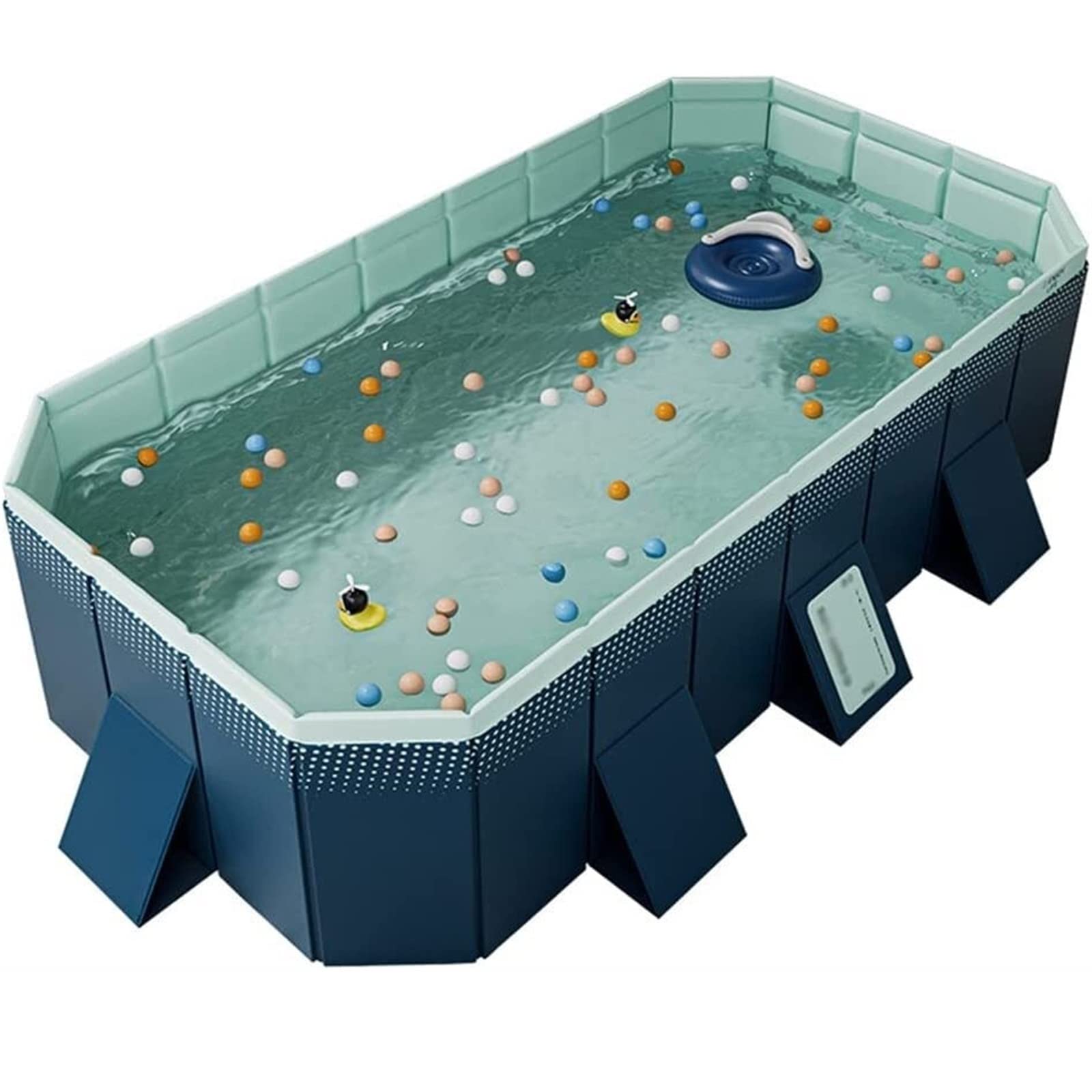 Zusammenklappbarer Hundepool Aus PVC – Faltbare Badewanne Für Hunde, XXL Größe, Mit Ablaufventil, Ideal Zum Schwimmen, Baden & Abkühlen (Farbe: Blau)