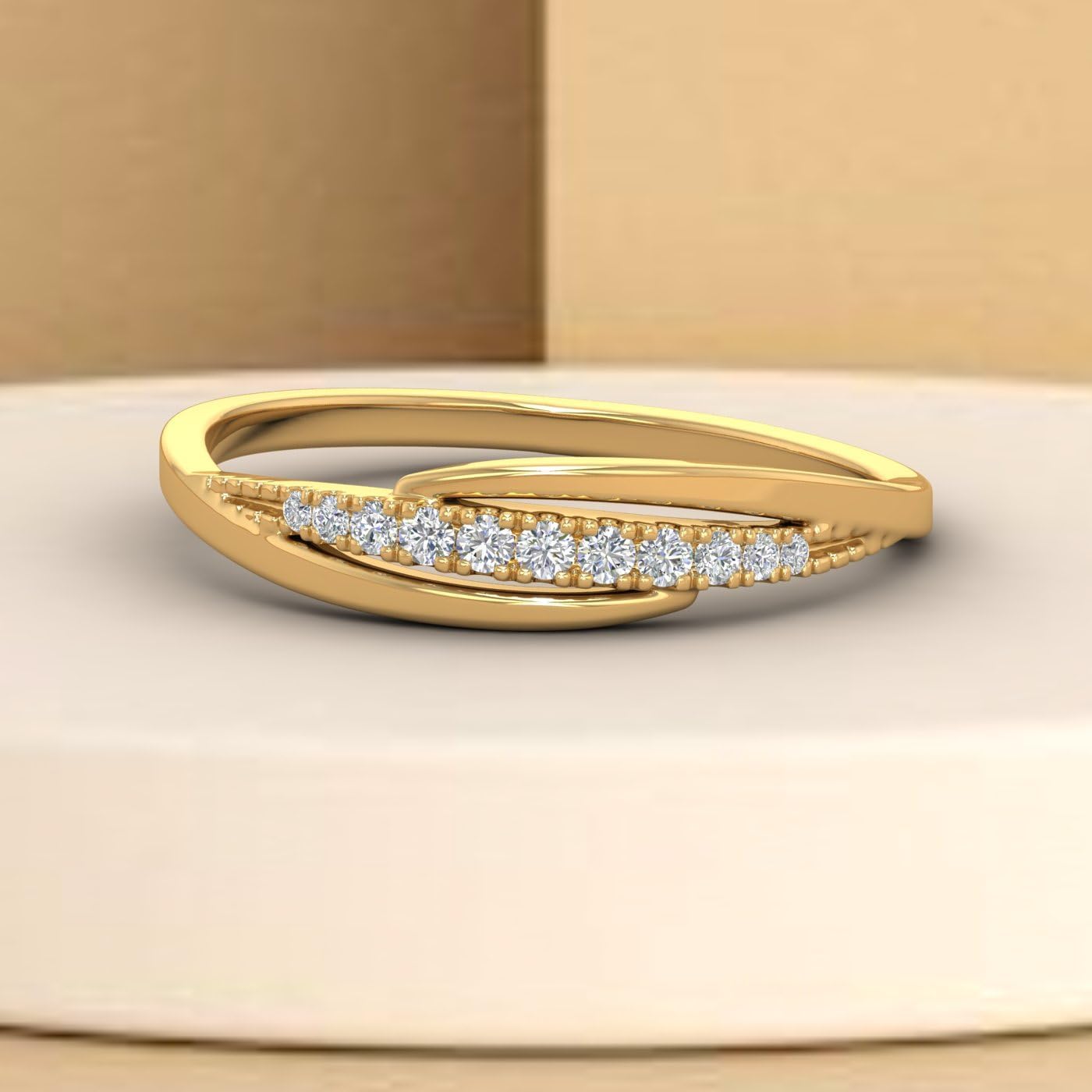 1/11 Carat Round Diamond Anniversary Wedding Band Ring in 10K Gold (I1-I2 Clarity)